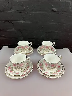 Buy 4 X Royal Adderley Devonshire Roses Tea Trios Cups Saucers And Side Plates Set • 29.99£