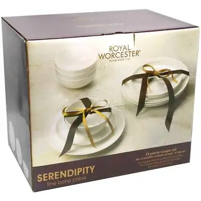 Buy Royal Worcester Serendipity Dining Set 12 Piece Coupe Fine Bone China • 64.99£