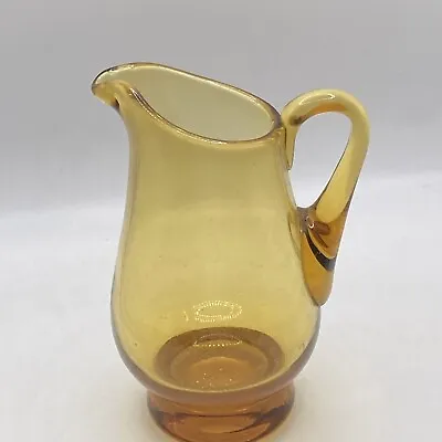 Buy Vintage Mid Century Modern Small Amber Glass Jug 1960s 1970s • 12£