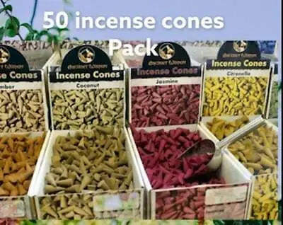 Buy 50 X Incense Cones High Quality Scent Natural Aroma Burner Choose From Menu • 4.45£