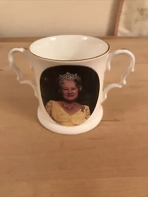 Buy A FENTON CHINA COMMEMORATIVE TWIN HANDLED MUG - QUEEN MOTHER'S 90th BIRTHDAY • 1.99£