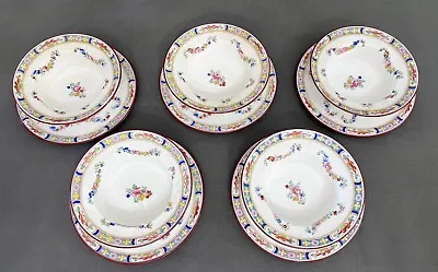 Buy Antique Minton China 5 Sets Of Minton Rose Pattern Dessert Dish & Saucer Plate • 57.82£