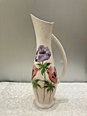 Buy Vintage E.RADFORD England Pottery Hand Painted Jug Vase Anemone Signed JN 24.5cm • 7£