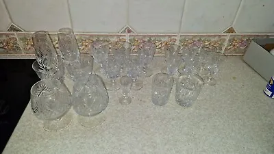 Buy Collection Of Assorted Thomas Webb Crystal Glasses X 20 Pieces / Whisky Brandy • 35£