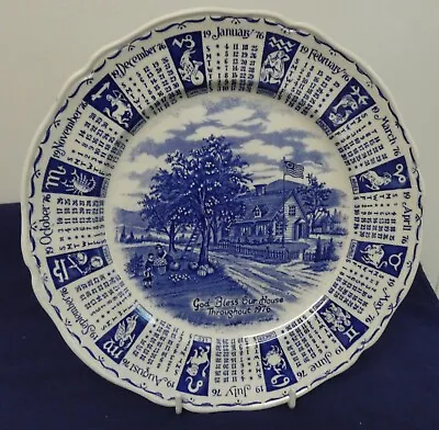 Buy Alfred Meakin 9  Blue Porcelain  1976 Zodiac Calendar Plate God Bless Our House • 5.99£