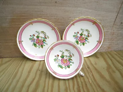 Buy Vintage Tuscan China Made In England Cup & Two Saucers • 8£