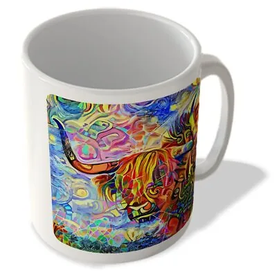 Buy Scottish Highland Cow Multicoloured Art Print - Mug • 10.99£