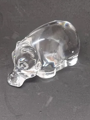 Buy Villeroy Boch Glass Crystal  Hippopotamus Paperweight Clear Stationery Animal  • 12£