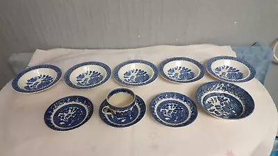 Buy Mixed Lot Vintage/Antique China Blue & White Olde Willow Bowls, Cups, Saucers, • 14.99£