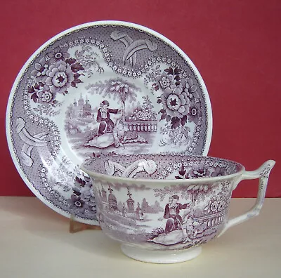Buy Dawson Pearlware Cup & Saucer The Surprise C1840 • 30£