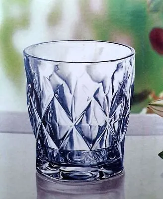 Buy SET OF 6, CRYSTAL EFFECT CLEAR GLASSES 260ml WHISKEY WATER TUMBLERS • 18.99£