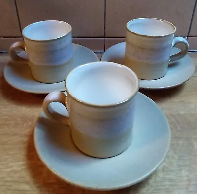 Buy Vintage Iden Pottery Rye Small Cups And Saucers X 3, MCM, Good Condition • 12.50£