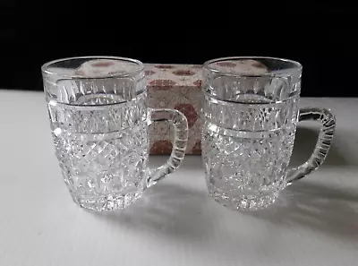 Buy 2 Bohemian Czech Beer Mugs Clear Crystal Glass Set In Original Box • 46.37£