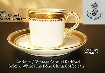 Buy Antique / Vintage SAMUEL RADFORD White And Gold Decorated Coffee Can (Cup)  • 9.99£