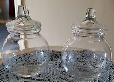 Buy 2 Princess House Heritage Crystal Cotton Ball / Candy  Apoyhecary Jars With Lids • 17.95£