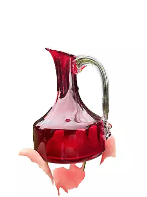Buy WHITEFRIARS Glass Ruby Red Jug Baxter Pitcher Vase • 30£