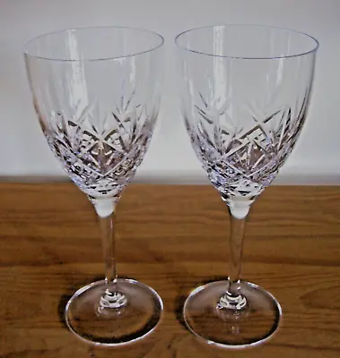 Buy Lovely Pair Of Royal Doulton Crystal  Hellene  Pattern 7 5/8 Inches Wine Glasses • 25£