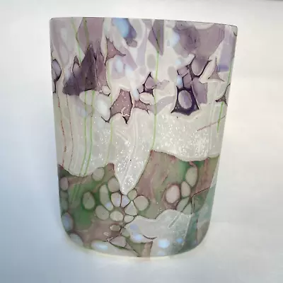 Buy Vintage Michael Harris Iridescent Isle Of Wight Art Glass Vase Label To Base Vgc • 55£
