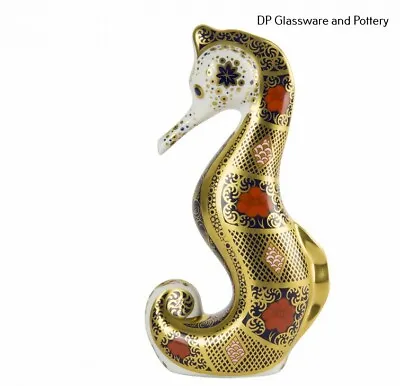 Buy Royal Crown Derby OLD IMARI SOLID GOLD BAND SEAHORSE Paperweight RRP £325 • 250£