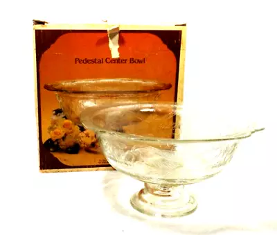 Buy Crystal Glass Pedestal Center Bowl Indiana Glass Recollection • 33.21£