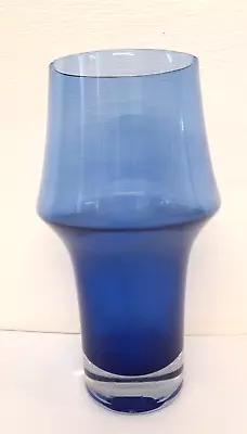 Buy Vintage Riihimaki Blue Glass Vase 19cm Finnish Glassware • 19.99£