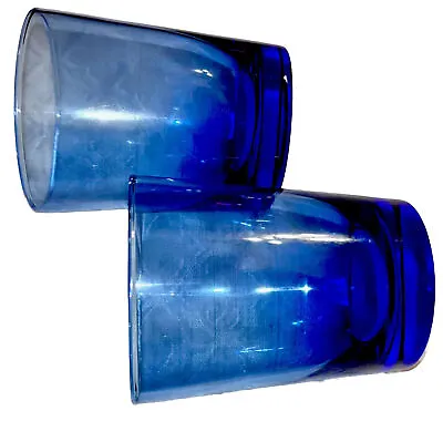 Buy VINTAGE LIBBEY FLARE COBALT BLUE Rocks Old Fashioned Tumblers Glassware Set Of 2 • 23.75£