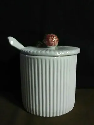 Buy Lovely Vtg.Italian Pottery Condiment/Jam Jar W/Sculptured Berry Lid  Set • 28.93£