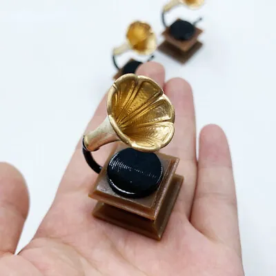 Buy 1:12TH Scale Dolls House Miniature Vintage Gramophones Music Room Tabletop Decor • 5.27£