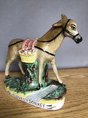 Buy 19th C. Staffordshire Clovelly Donkey Figurine Carrying Panniers - Nice! • 118.12£