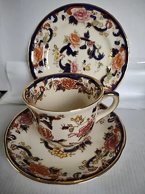 Buy Masons Ironstone Blue Mandalay Pattern Hand Painted Cup Saucer & Side Plate Trio • 49.95£