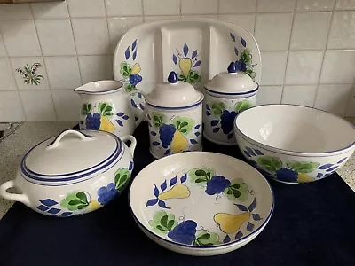 Buy Collection Of Vintage M&S Kitchenware - Grapes And Pears Hand Painted Portugal • 50£