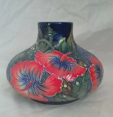 Buy Old Tupton Ware HIBISCUS Tube Lined 4 Inch Squat Vase • 37.50£