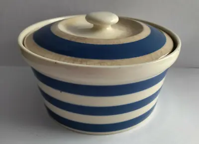 Buy Vintage Sadler Sugar Bowl With Lid Cornish Ware Blue & White Striped ENGLAND • 25£