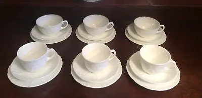 Buy 6 X White Wedgwood Bone China Countryware  Tea Cups Saucers Plates White Cabbage • 49.99£