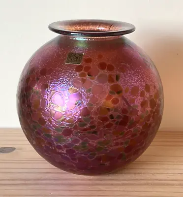 Buy IRIDESCENT ISLE OF WIGHT GLASS SUMMER FRUITS VASE. Height: 14cm By 14cm Wide. • 55£