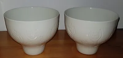Buy 2 Royal Copenhagen White Bowls With Relief By Gerd Boegelund • 42£