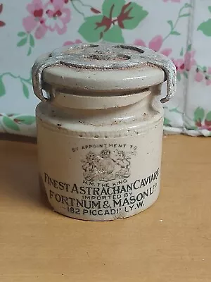 Buy Antique Vintage Fortnum And Mason Stoneware Astrachan Caviar Pot To The King  • 20£