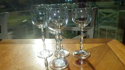 Buy White Wine Glasses Sofia Clear By MIKASA 4 8 Oz Beaded Stem Czech Republic NWT • 25.03£