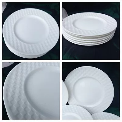Buy Wedgwood  Night And Day  6 X Small Side Tea Plates White China Raised Border • 90£