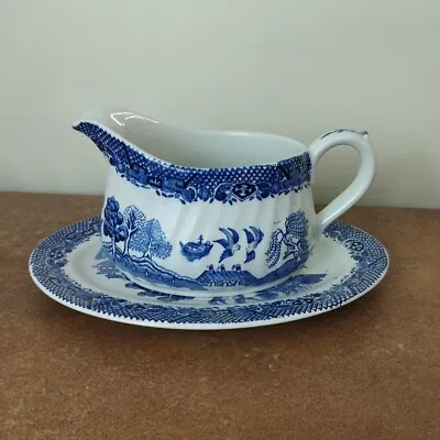 Buy Vintage, Barratts Of Staffordshire, Gravy Or Sauce Boat, Blue Willow Patten • 7.95£