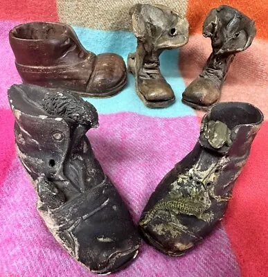 Buy Vintage Ceramic/ Pottery/ Wood Boots • 3.50£
