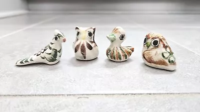 Buy Vintage Hippie Vibe Earth Tone Miniature Tonala Mexican Pottery Birds Set Of 4 • 14.36£
