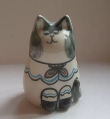 Buy 3½  Joan De Bethel Rye Pottery Hand Painted  Lady Cat Crazed Free Post Plain • 39£