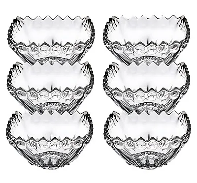 Buy 6Pc Glass Serving Bowls Dessert Art Bowl Crystal Trifle Fruit Pudding Sweet Dish • 12.99£