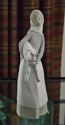 Buy Lladro Girl With Lamb Sheep 4584 Matte Figurine EXC • 113.79£