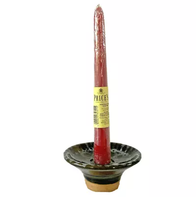 Buy VTG Studio Pottery Holder Including Taper Dinner Candle Green Honeycomb • 11.99£
