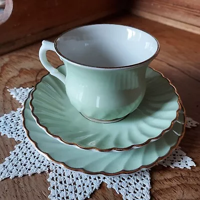 Buy James Kent Staffordshire Old Foley Pale Green Trio Set Cup, Saucer, Side Plate  • 5£
