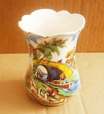 Buy V177) Falcon Ware Pottery Rare Canal Boat Practice Demo Error Transfer Vase • 9.50£