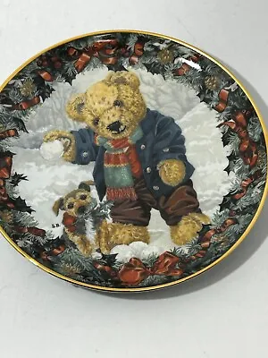 Buy Franklin Mint Porcelain Teddies Winter Fun Collectible Plate Display  #LH • 2.99£