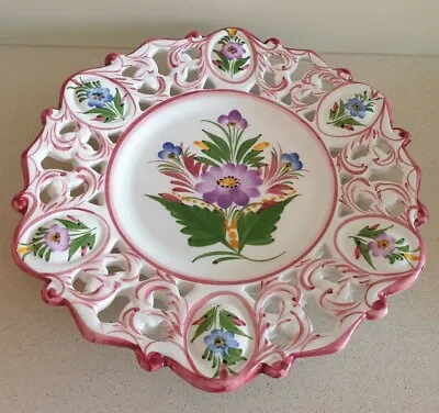 Buy Portuguese White Hand Painted Flower Design Decorative Plate • 9.99£